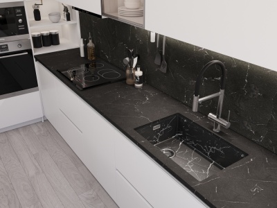 Детальное фото товара: Emar EMB-660(UN) Black Elegant, мойка, нержавеющая сталь, черный