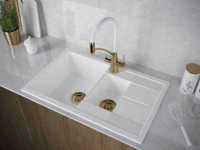 Детальное фото товара: Paulmark FLUGEN 60/1,5, мойка, гранит, белый