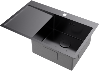 Детальное фото товара: Omoikiri Akisame 78-GM-R, мойка, нержавеющая сталь/вороненая сталь, чаша справа