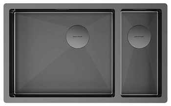 Фото товара: Paulmark NEXT 69/2S UNI, мойка, нержавеющая сталь, вороненая сталь (левая)