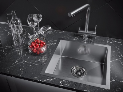 Детальное фото товара: Paulmark ALLER 44 UNI, мойка, нержавеющая сталь брашированная