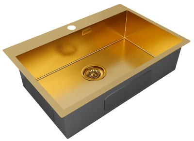 Детальное фото товара: Paulmark KRONER 75, мойка, нержавеющая сталь, брашированное золото