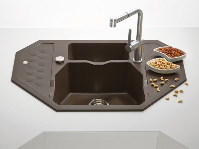 Детальное фото товара: ALVEUS SENSUAL 60 GRANITAL+ CHOCOLATE-G03M, мойка, гранит, шоколад (с сифоном 1104729)