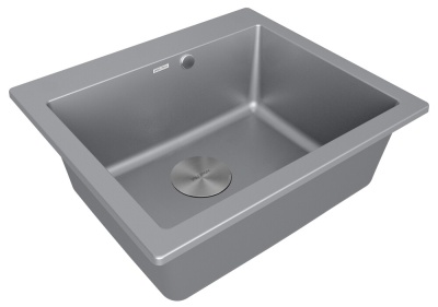 Paulmark KANTE 60, мойка, гранит, серый металлик Детальное фото товара: Paulmark KANTE 60, мойка, гранит, серый металлик