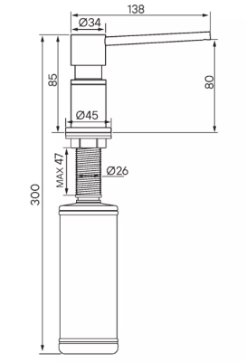 Детальное фото товара: Paulmark KRAFT, дозатор для моющего средства, светлое золото
