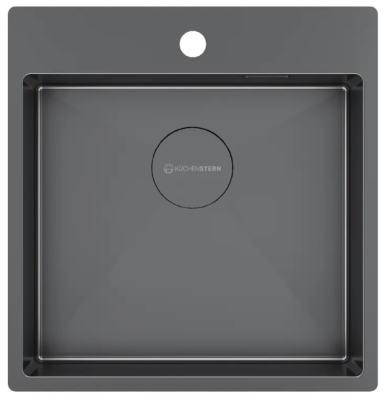 Фото товара: KUCHENSTERN WERK 50, мойка, нержавеющая сталь, вороненая сталь