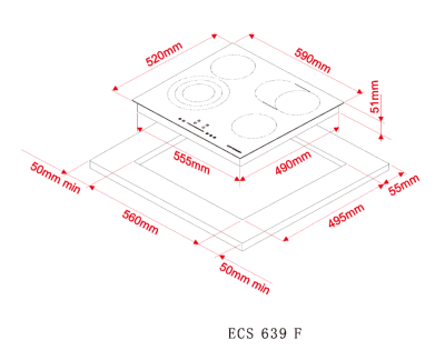 Детальное фото товара: Kuppersberg ECS 639 F стеклокерамическая поверхность