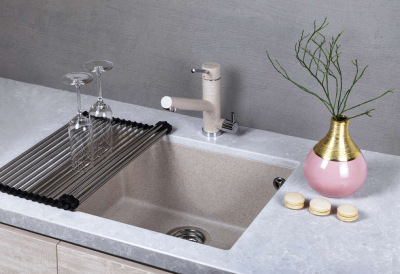 Omoikiri Bosen 54-U-BE, мойка, гранит, ваниль Детальное фото товара: Omoikiri Bosen 54-U-BE, мойка, гранит, ваниль