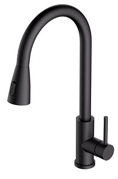 Фото товара: ALVEUS PRIMROSE PS BLACK MATT, смеситель, гранит, черный матовый