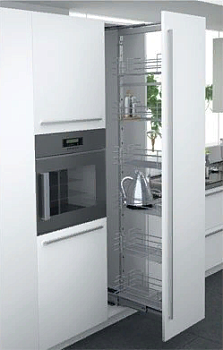 Фото товара: Sige Frontfix-B колонна выдвижная 4 корзины с дном из МДФ для высокого шкафа шириной 400 мм