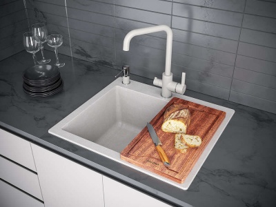 Paulmark KANTE 60, мойка, гранит, бежевый Детальное фото товара: Paulmark KANTE 60, мойка, гранит, бежевый