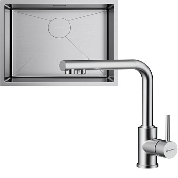 Фото товара: Omoikiri Taki 54-U/IF-IN + Nakagawa 2 Plus-BN нержавеющая сталь