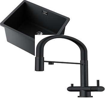 Фото товара: Omoikiri Kata 54-U-BL + Kanto GB черный
