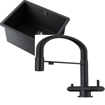 Omoikiri Kata 54-U-BL + Kanto GB черный