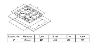 Детальное фото товара: Evelux HEG 450 BG газовая поверхность