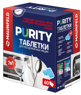 Maunfeld таблетки для посудомоечных машин MDT60PH Фото товара: Maunfeld таблетки для посудомоечных машин MDT60PH
