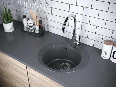 Paulmark GELEGEN 50, мойка, гранит, графит Детальное фото товара: Paulmark GELEGEN 50, мойка, гранит, графит