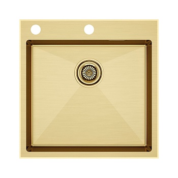 Фото товара: Paulmark KRONER-EDGE 51, мойка, нержавеющая сталь, брашированное золото