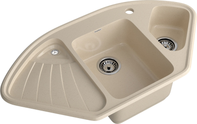 GranFest CORNER GF-C-1040 E, мойка, мрамор, кашемир Детальное фото товара: GranFest CORNER GF-C-1040 E, мойка, мрамор, кашемир