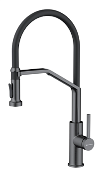 Фото товара: Omoikiri Makkari 2 Plus-SB-GM-BL, смеситель, вороненая сталь/черный