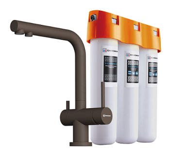 Фото товара: Omoikiri Nagano-ES-P, смеситель, гранит, espresso + Pure drop Lite