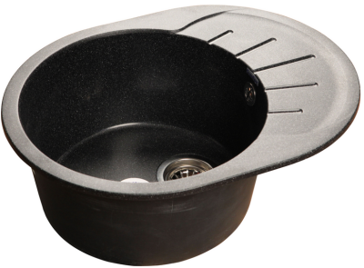 Детальное фото товара: GranFest RONDO GF-R-580 L, мойка, мрамор, черный