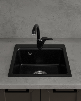 Детальное фото товара: ЭкоМ М-430, мойка, мрамор, черный