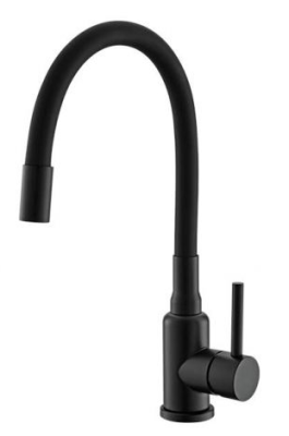 ALVEUS GENESIS FLEXA BLACK MATT, смеситель, черный матовый