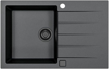 Фото товара: ALVEUS GRANITAL CADIT 20 CARBON - G91, мойка, гранит, черный (в комплекте с сифоном 1148149)