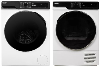 Фото товара: DeLonghi стирка DWM 1145 VI ALICIA + сушка DTD 8105 Н FABIO + соед.эл с полкой RS