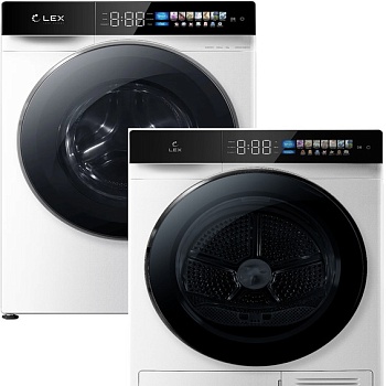 Фото товара: LEX стирка LWM10012WBlIThD + сушка LDM12WBlThD