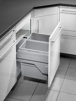 Hailo Euro Cargo-S выдвижная мусорная система система с 2 контейнерами по 30 л Фото товара: Hailo Euro Cargo-S выдвижная мусорная система система с 2 контейнерами по 30 л