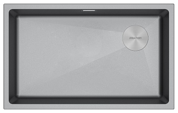 Фото товара: Paulmark LUMI 74UNI-SKEW, мойка, гранит, серый металлик