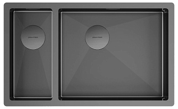 Фото товара: Paulmark NEXT 69/2S UNI, мойка, нержавеющая сталь, вороненая сталь (правая)
