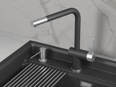 Детальное фото товара: GRANULA 5017 смеситель, гранит, черный