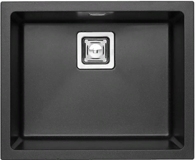 Детальное фото товара: ALVEUS QUADRIX 50 GRANITAL+ TWILIGHT-G05M, мойка, гранит, черный металлик (в комп.с сифоном 1133398)