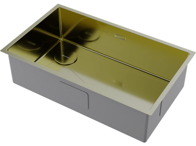 Детальное фото товара: Omoikiri Taki 74-U/IF-L-LG SIDE, мойка, нержавеющая сталь/светлое золото