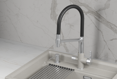 Детальное фото товара: GRANULA 5083 смеситель, нержавеющая сталь, базальт