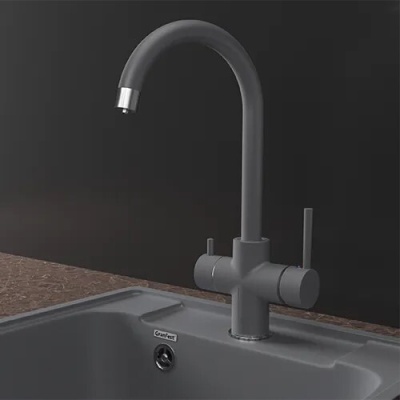 GranFest GF-Z-5422, смеситель, гранит, темно-серый Детальное фото товара: GranFest GF-Z-5422, смеситель, гранит, темно-серый