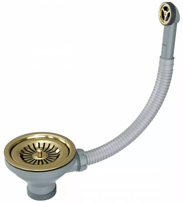 Детальное фото товара: Paulmark слив с круглым переливом, светлое золото