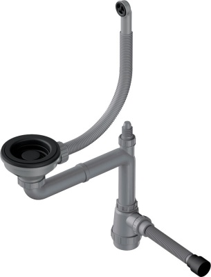 Omoikiri WK-1-R Арматура для одночашевых моек с круглым переливом, графит