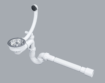 Фото товара: Paulmark PM1022-CR, сифон телескопический с круглым переливом, хром