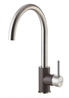 Детальное фото товара: ALVEUS ELZA G02M PEBBLE, смеситель, хром/гранит, коричневый