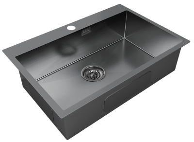 Детальное фото товара: Paulmark KRONER 75, мойка, нержавеющая сталь, вороненая сталь 
