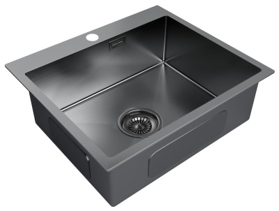 Детальное фото товара: Paulmark KRONER 59, мойка, нержавеющая сталь, вороненая сталь