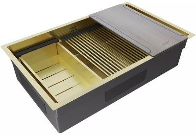 Детальное фото товара: Paulmark NEXT-MULTI SINK 74 UNI, мойка, нержавеющая сталь, светлое золото