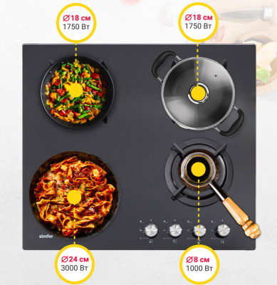 Детальное фото товара: SIMFER H60N40B416 газовая поверхность