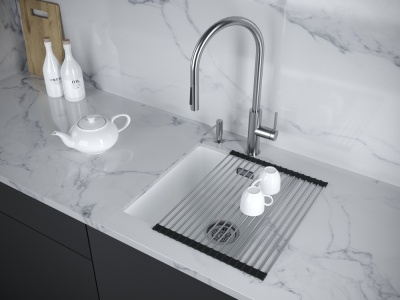 Детальное фото товара: Paulmark LUMI 41UNI, мойка, гранит, белый