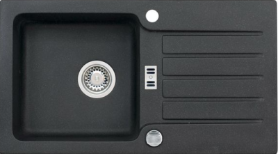 ALVEUS NIAGARA 30, мойка, гранит, черный (с сифоном 1105297)