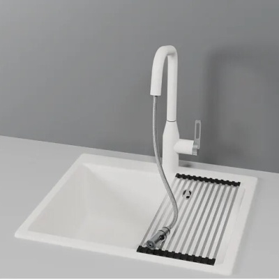 Детальное фото товара: GRANULA 8171 смеситель, гранит, арктик (белый)